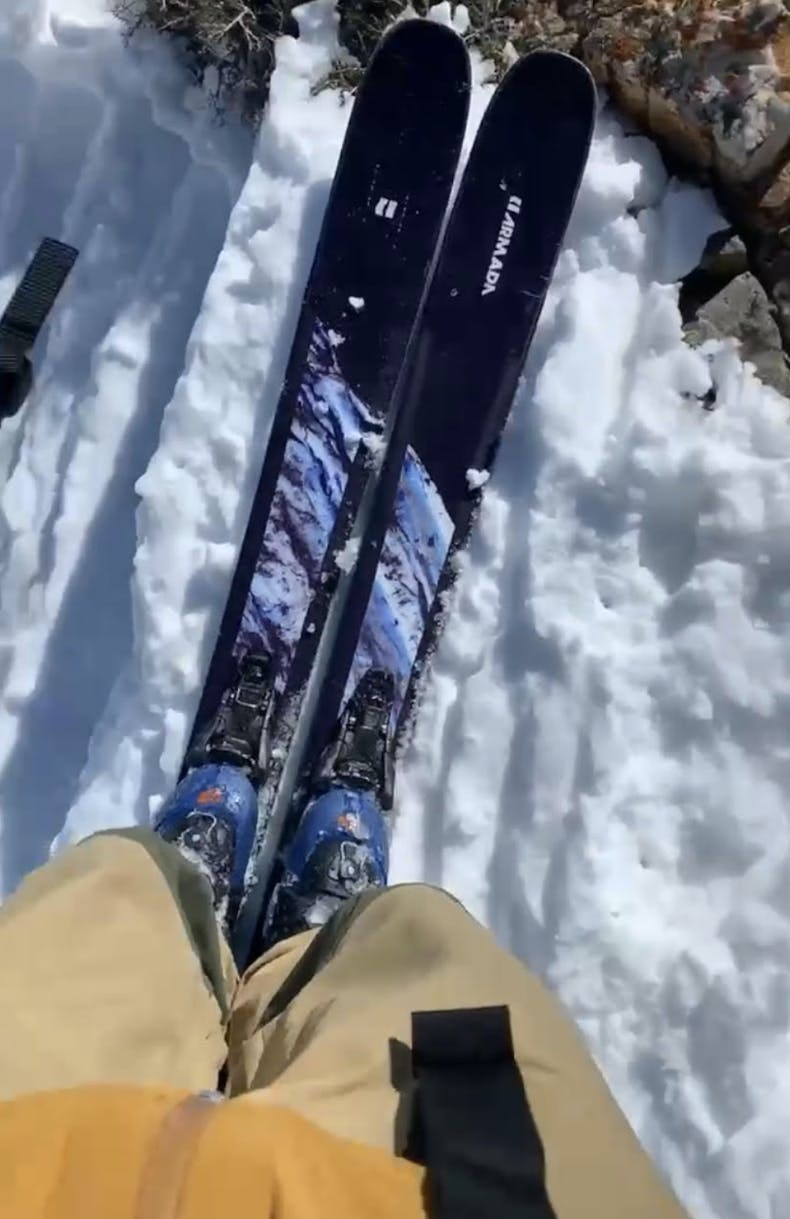 Top down view of the Armada Tracer 108 skis. 