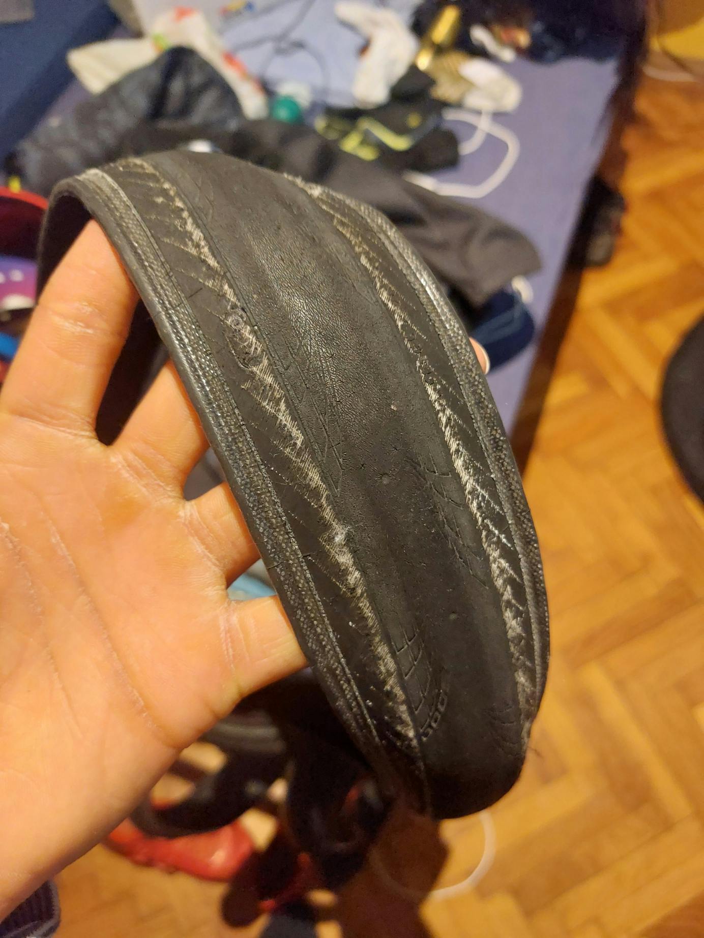 A worn out clincher tire. 