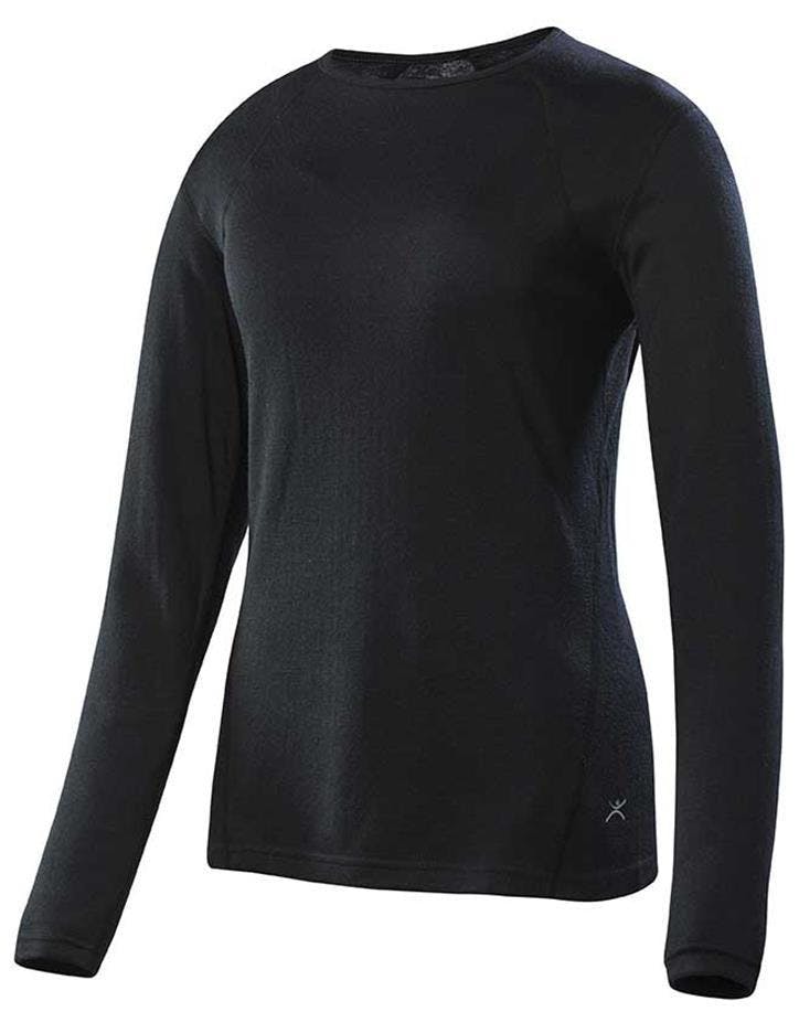 Terramar - Women's 2-Layer Thermal Crew 2.0 Baselayer Shirt - SMALL - Black