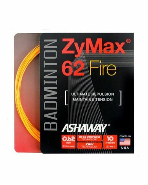 Ashaway Zymax 62 Fire Badminton String · 22g · Orange