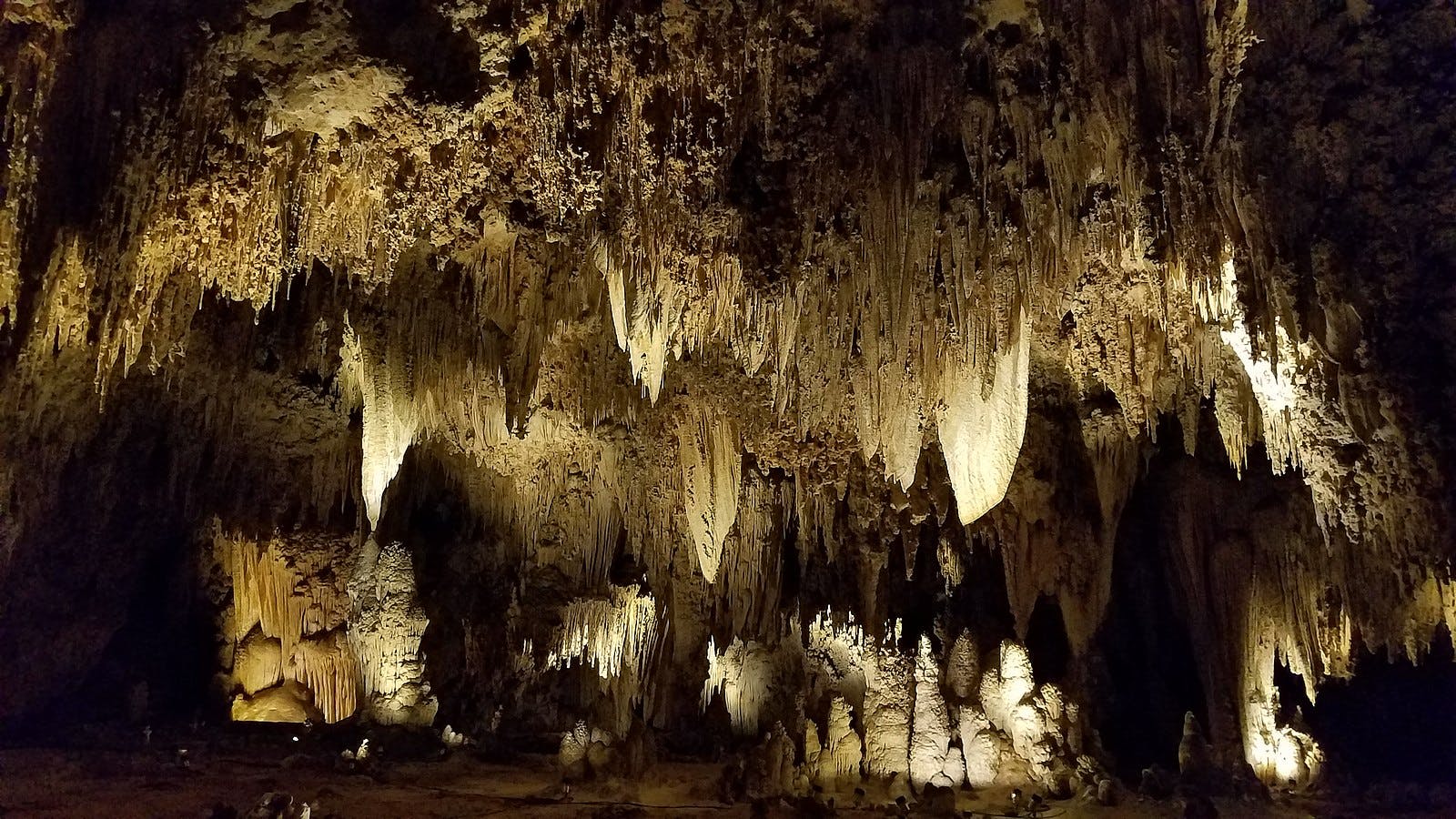 The inside of Carlsbad Caverns. 