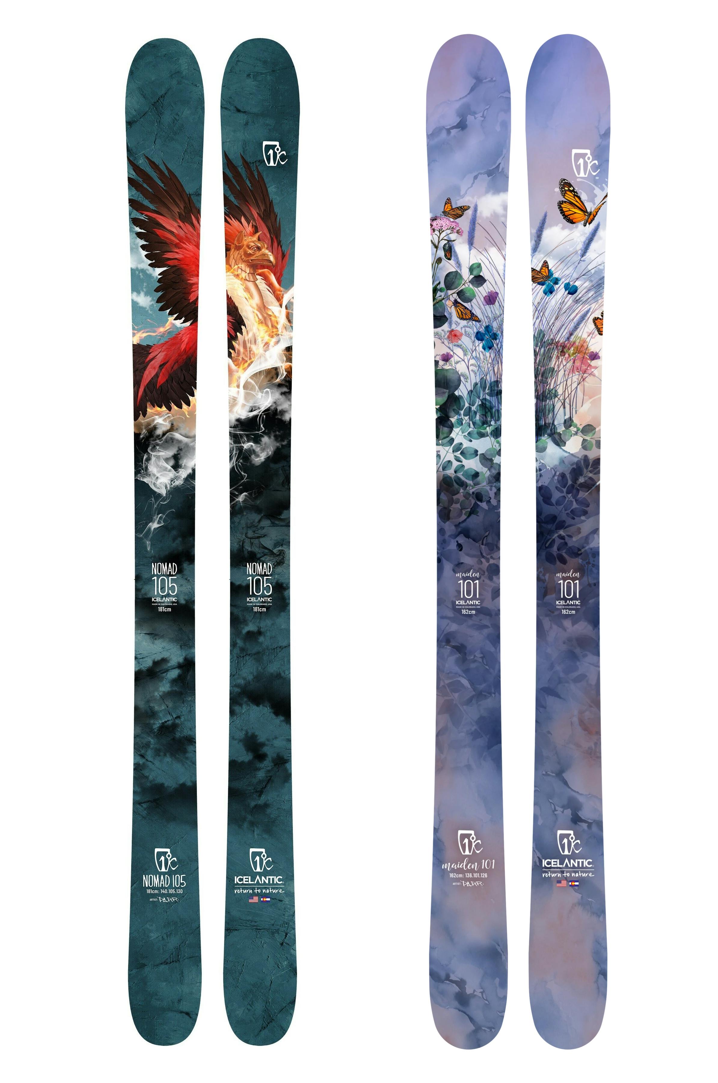 Product image of Nomad 105 and Maiden 101 skis
