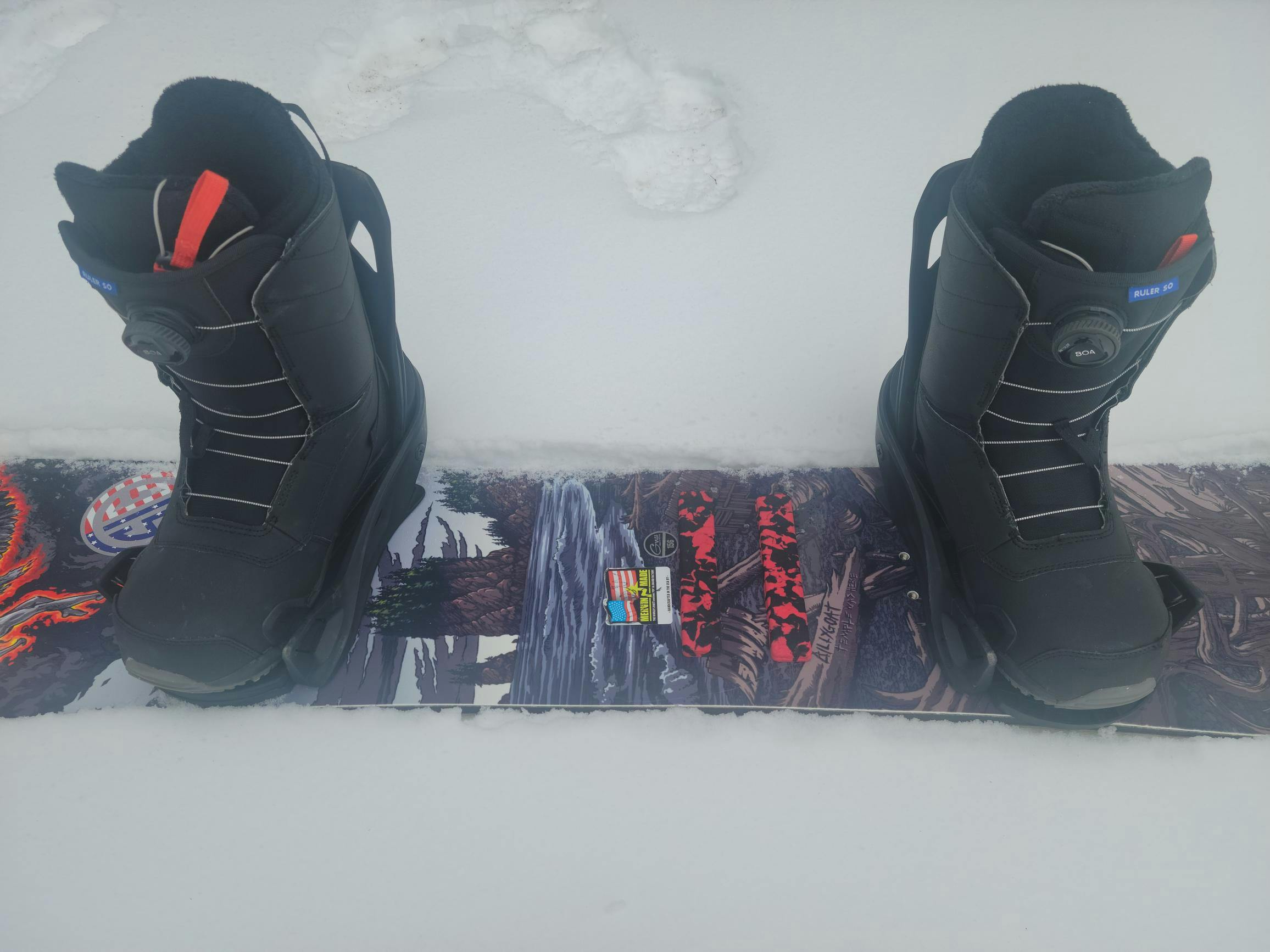 The Burton Ruler Step On Snowboard Boots · 2023 on a snowboard. 