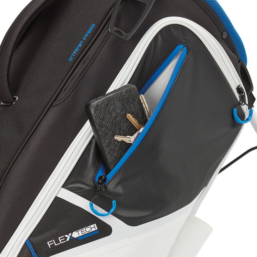 TaylorMade Flextech Stand Bag · White/Black/Blue
