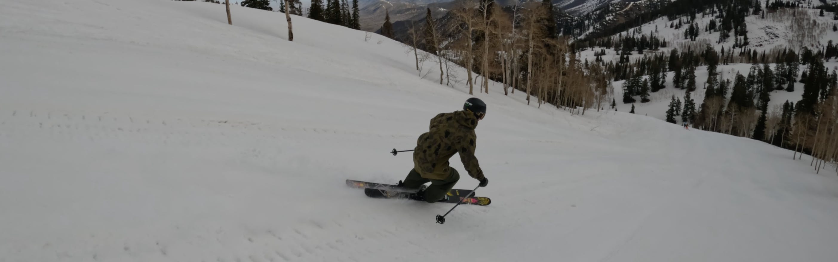 A skier on the 2023 Line Chronic Skis.