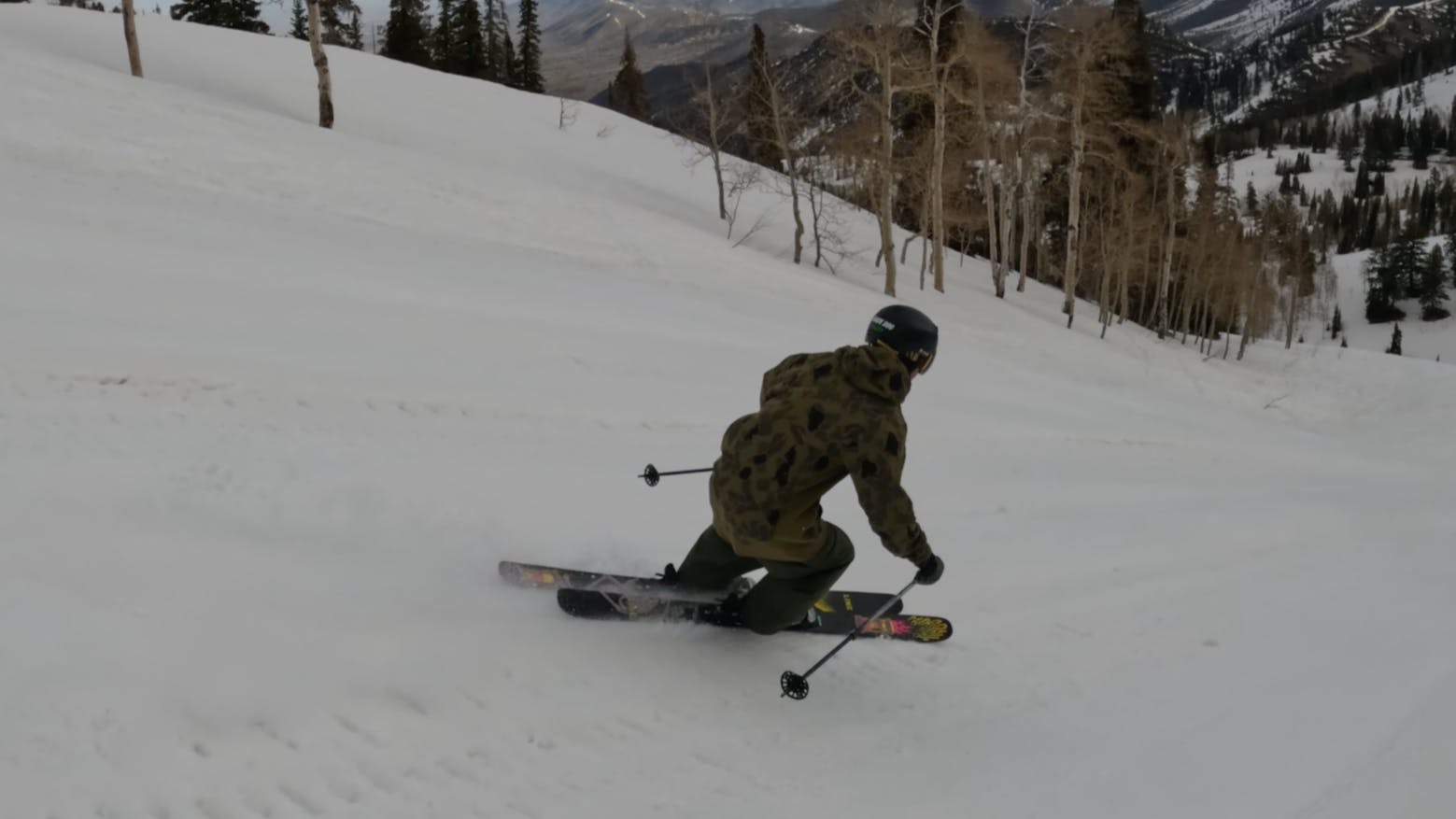 A skier on the 2023 Line Chronic Skis.