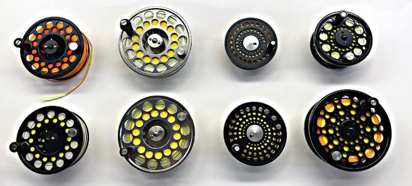 Eight spare fishing spools.