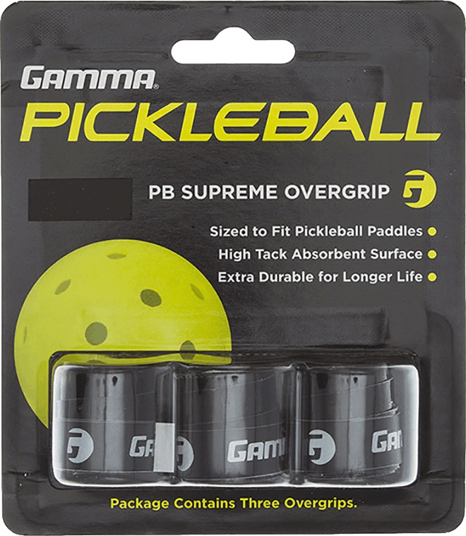 Gamma Pickleball Supreme Overgrip (Black) (3x)