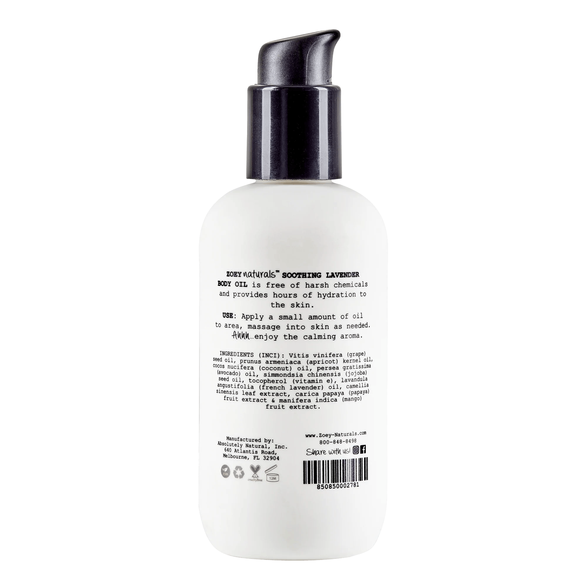 Zoey Naturals Soothing Lavender Body Oil