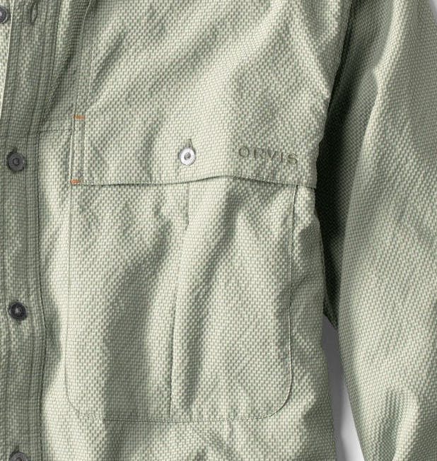 Orvis Shirt Mens Medium Green Short Sleeve Pockets Outdoor Fish