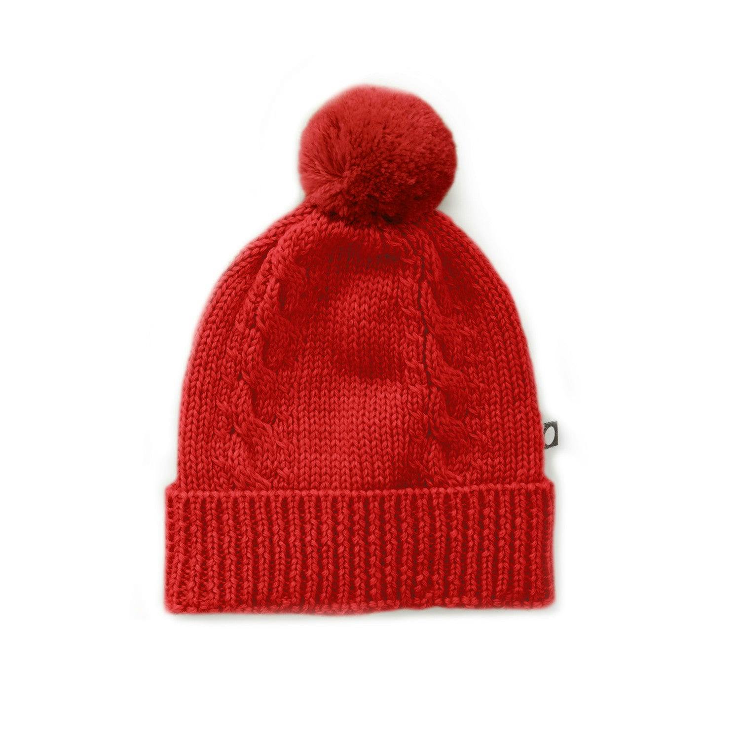Oeuf Cable Knit Beanie Scarlet