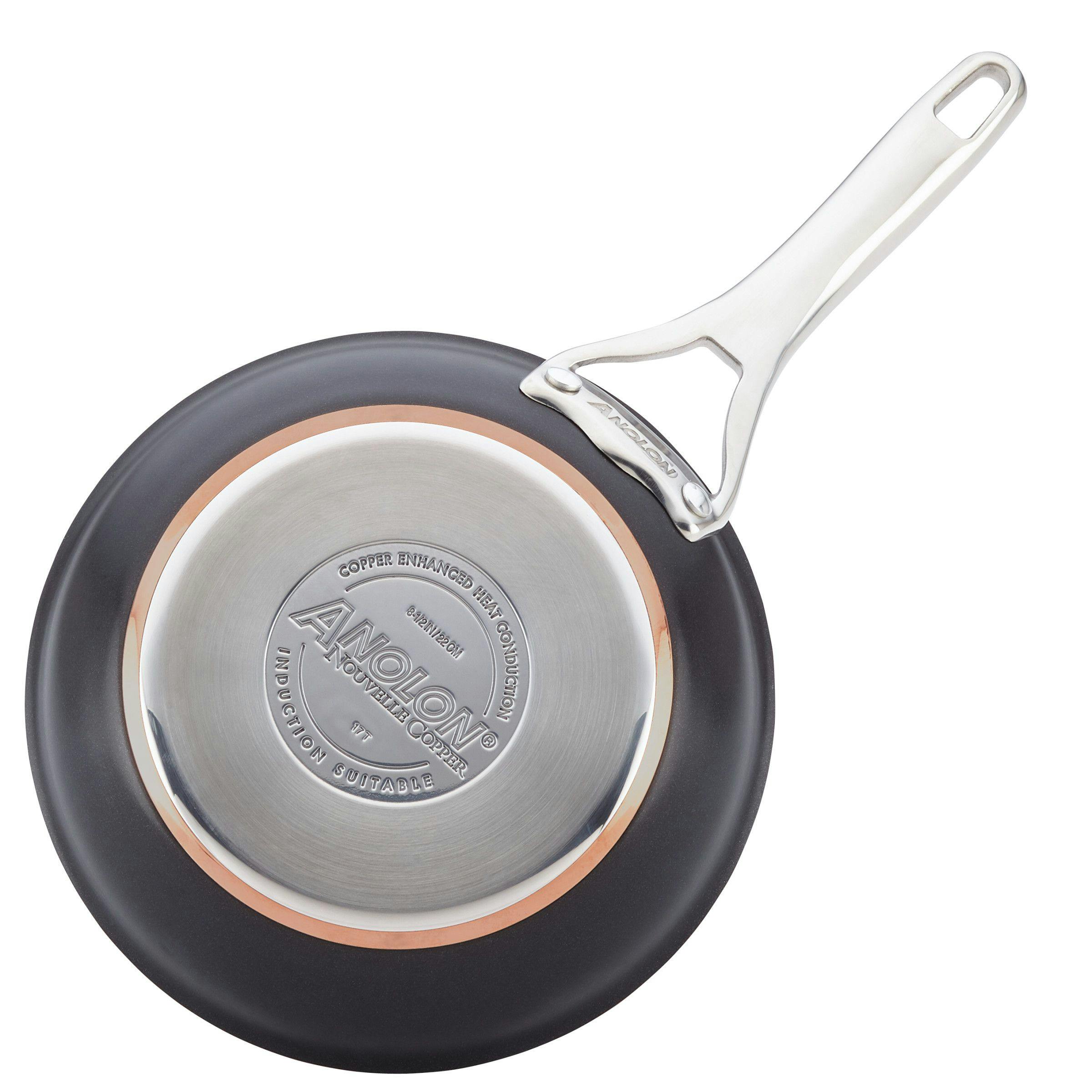 Anolon Nouvelle Copper Luxe Hard-Anodized Nonstick Cookware Induction Pots and Pans Set, 11-Piece, Onyx