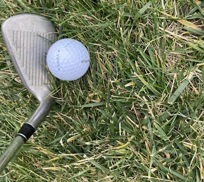 A TaylorMade Kalea Golf Ball in front of a golf ball. 