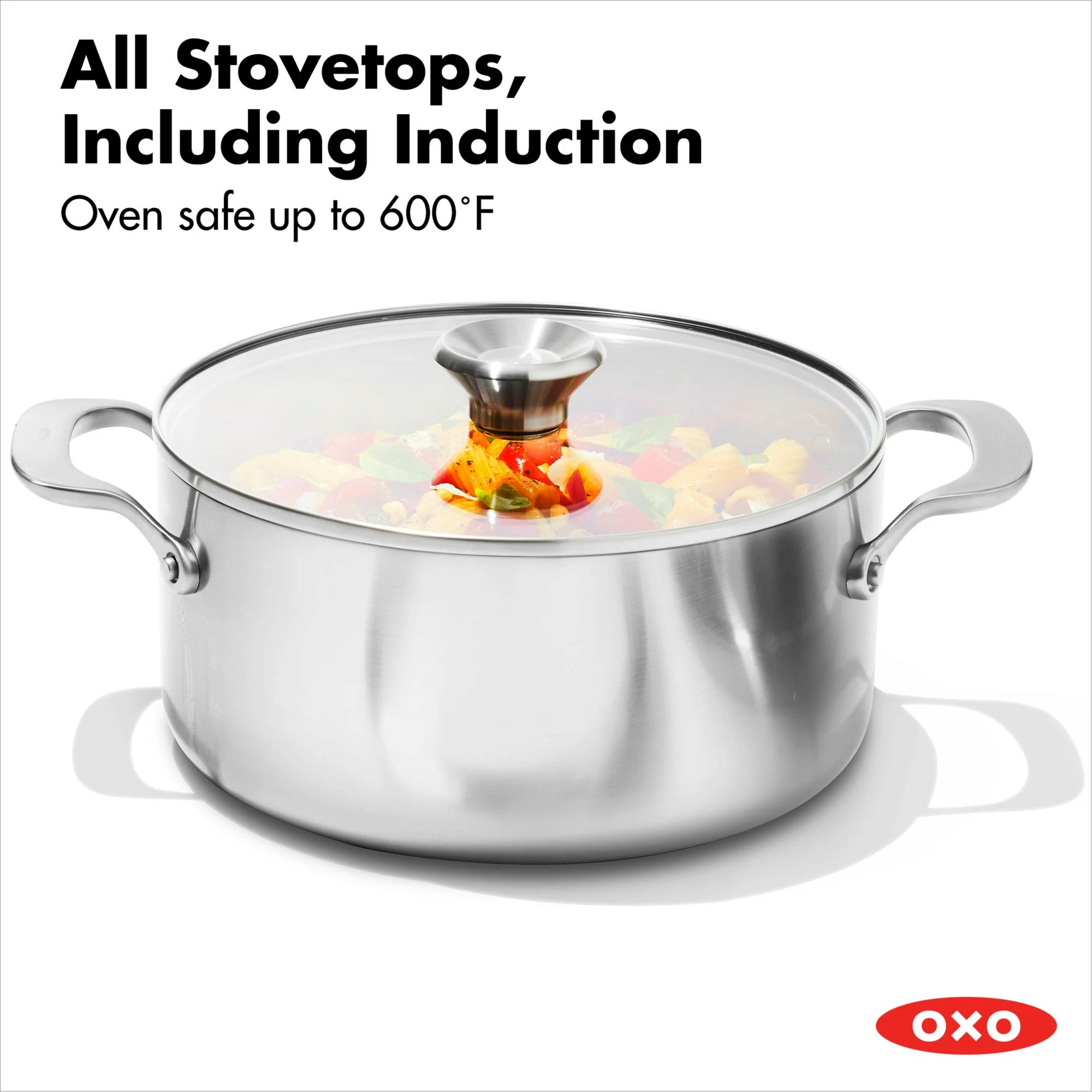 OXO Tri-Ply Stainless Non-Stick Mira Series 5.2 QT Casserole with Lid