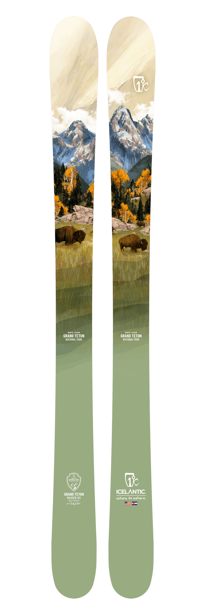 Icelantic Grand Teton Maiden 101 National Park Special Edition Skis · Women's · 2023 · 155 cm