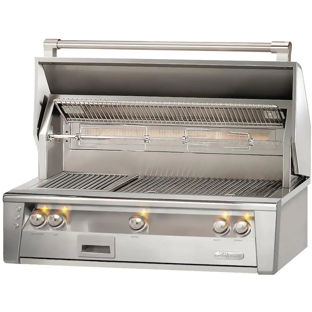 Alfresco ALXE Built-in Gas Grill with Rotisserie