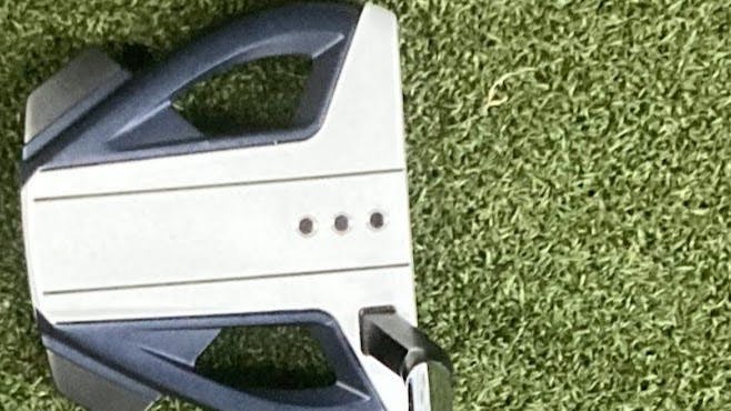 Top down view of the TaylorMade Spider EX Platinum #3 Putter.