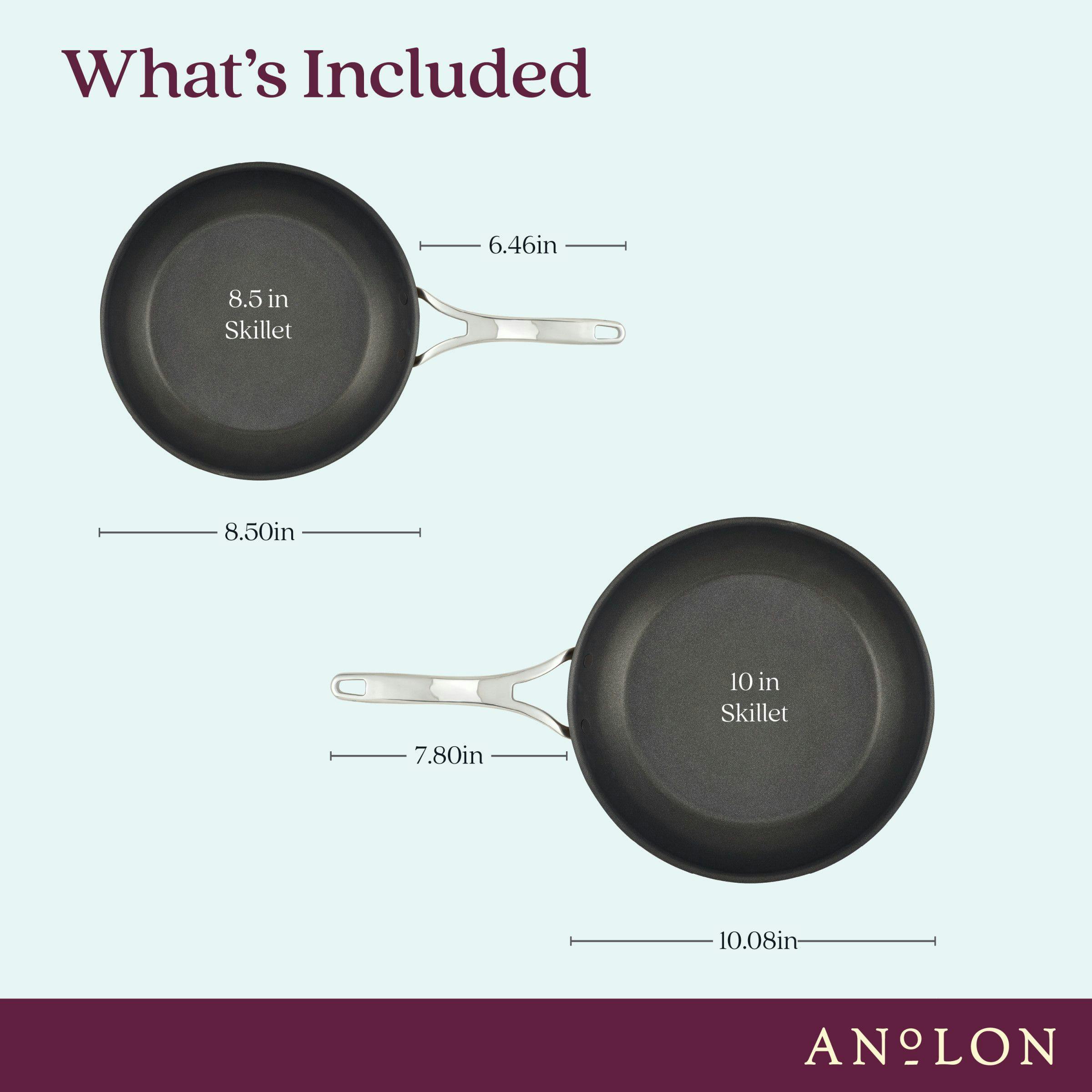 Anolon Nouvelle Copper Luxe Hard-Anodized Nonstick Frying Pan Set, 2-Piece