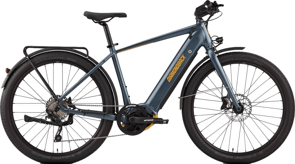 Diamondback Union 2 Electric Bike · Gunmetal Blue Sati · XL