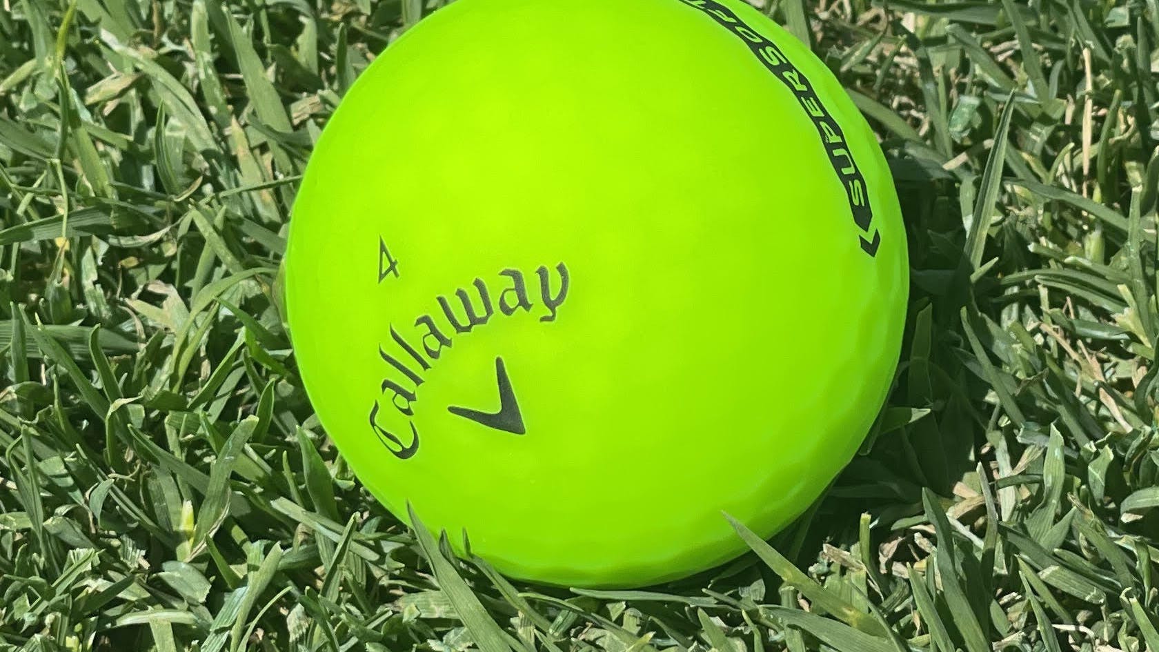 A Callaway Supersoft Matte Golf Ball.