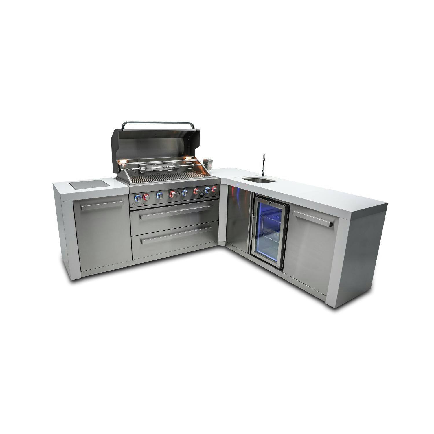 Mont Alpi 805 Deluxe Propane Island with 90 Degree Corner and Beverage Center