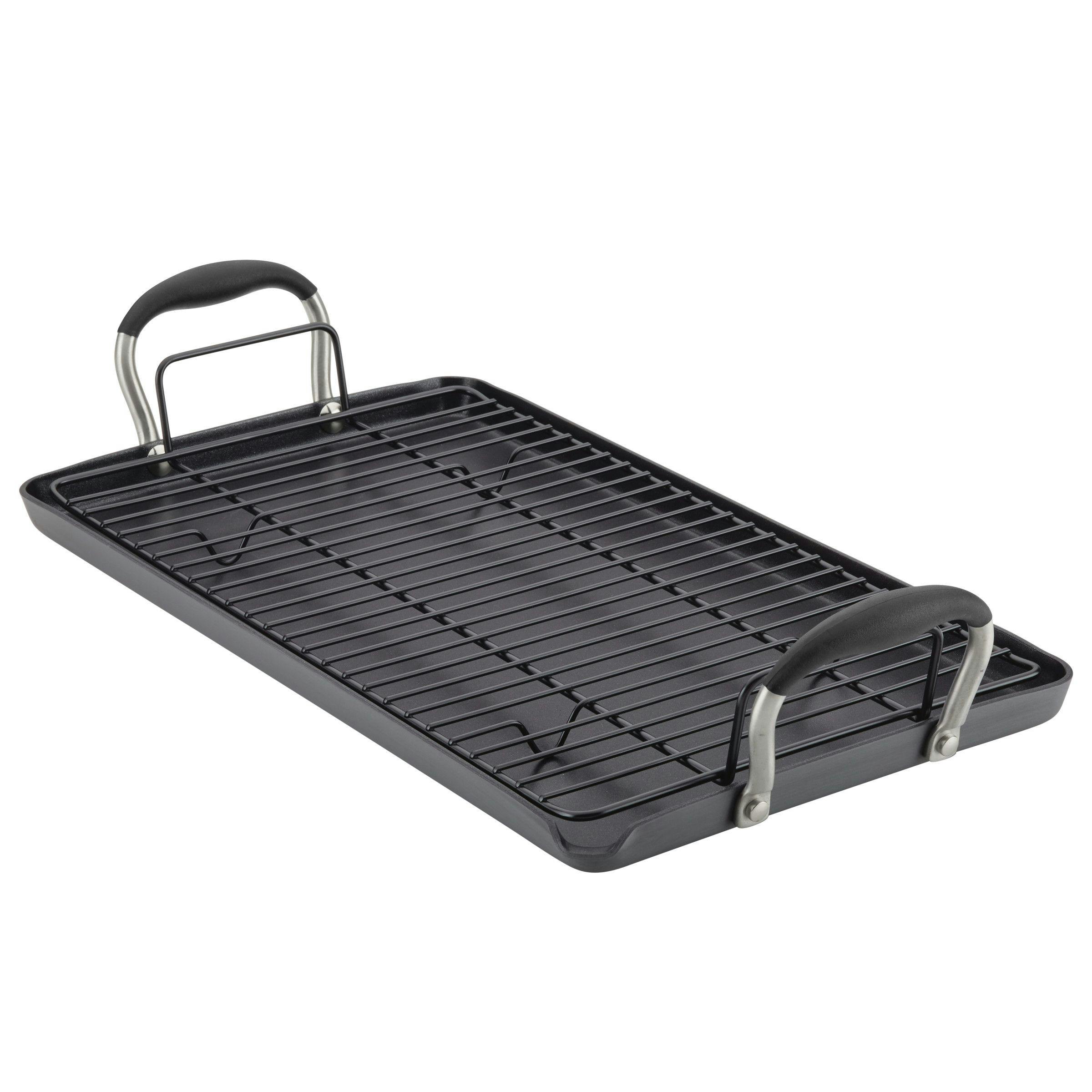 Anolon Advanced Home Hard-Anodized Nonstick Double Burner Griddle, 10-Inch x 18-Inch