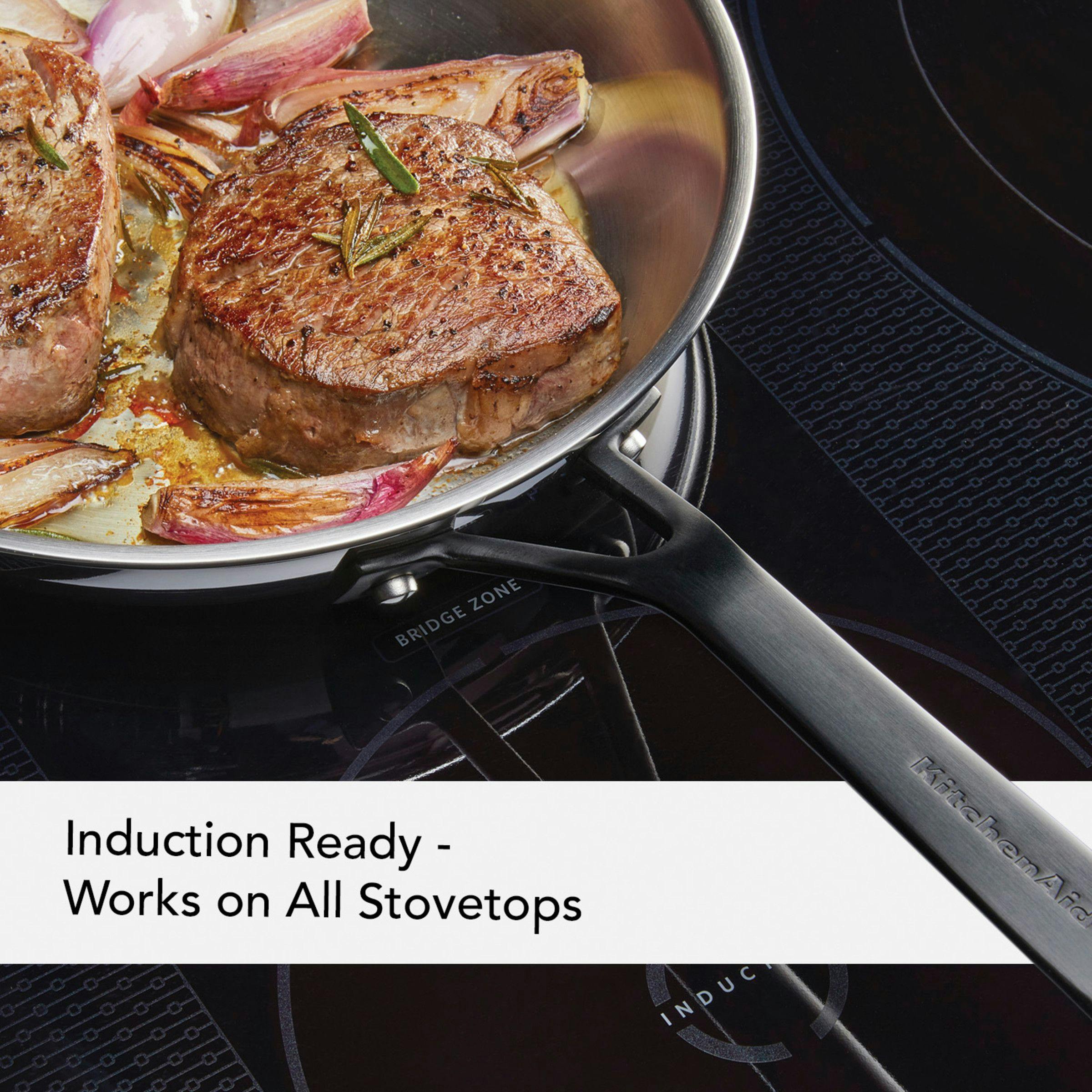 KitchenAid 5-Ply Clad Stainless Steel Induction Frying Pan Set · 2