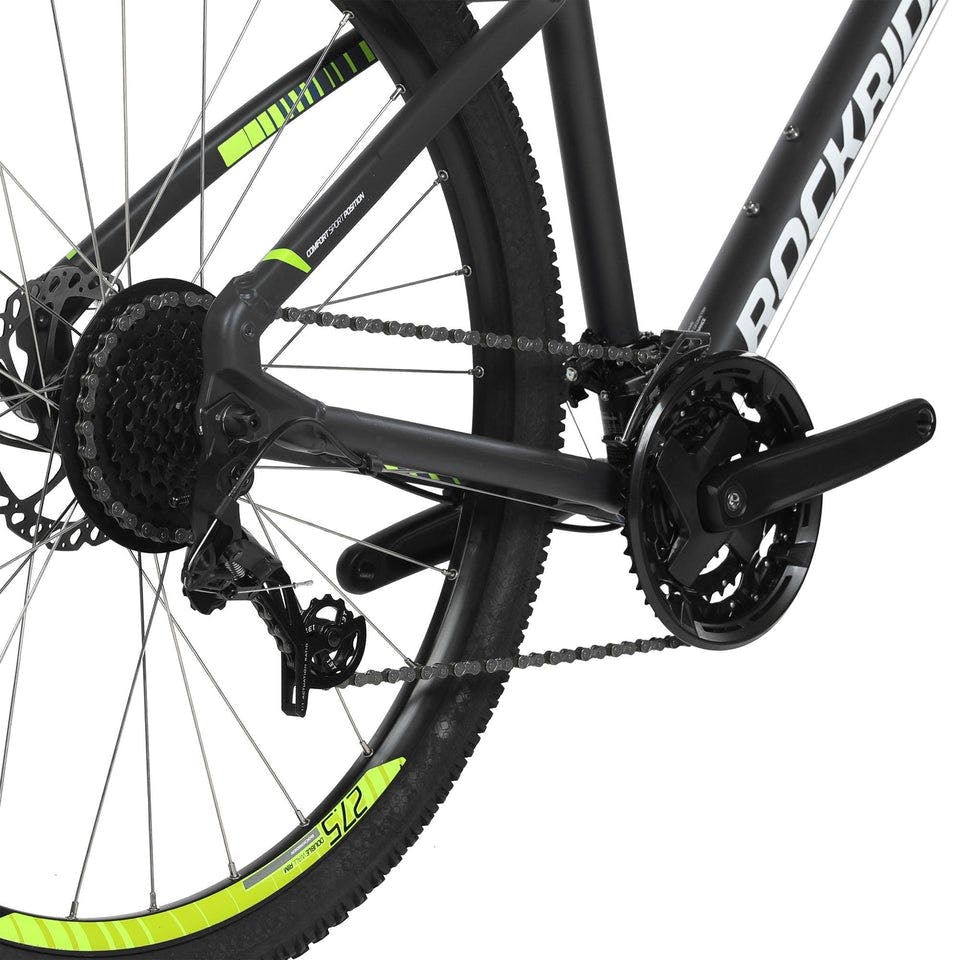 Decathlon Rockrider ST520 24-Speed Mountain Bike · Dark Grey/Neon Green · XL