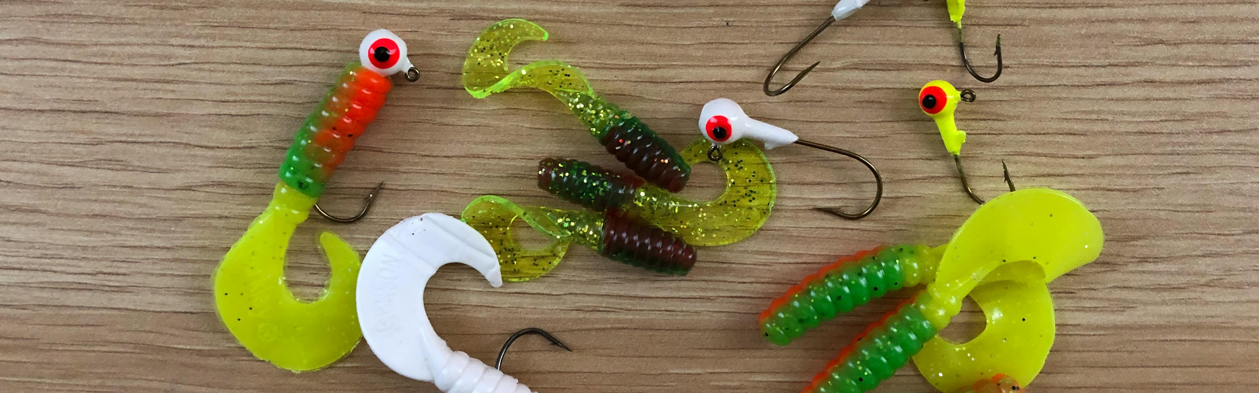 2" Pearl Hot Grubs Twister Tails Crappie Walleye Bass Fishing Lures 