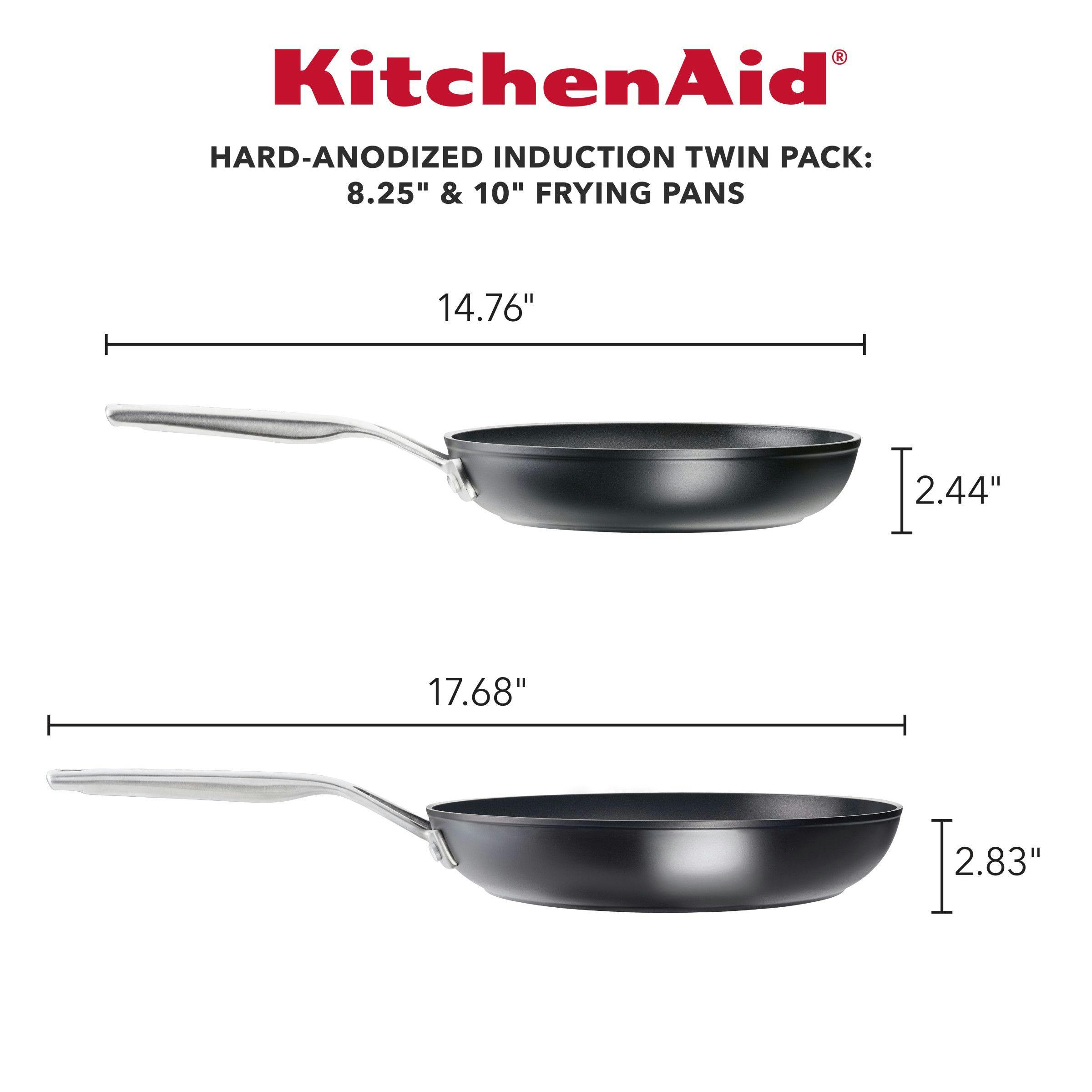 KitchenAid Hard-Anodized Induction Nonstick Frying Pan Set, 2-Piece, Matte Black