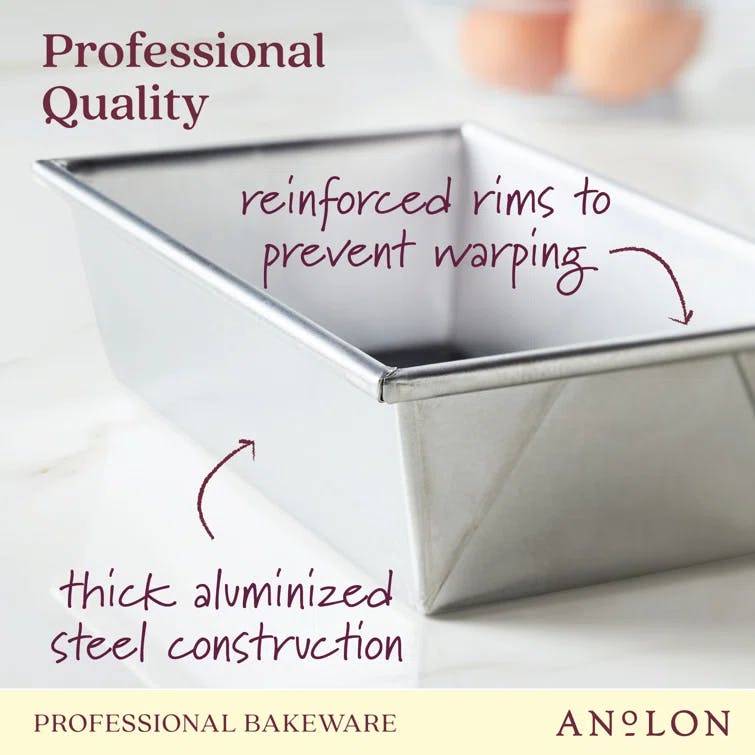 Anolon Pro Bake Bakeware Aluminized Steel Loaf Pan, 9-Inch x 5-Inch, Silver