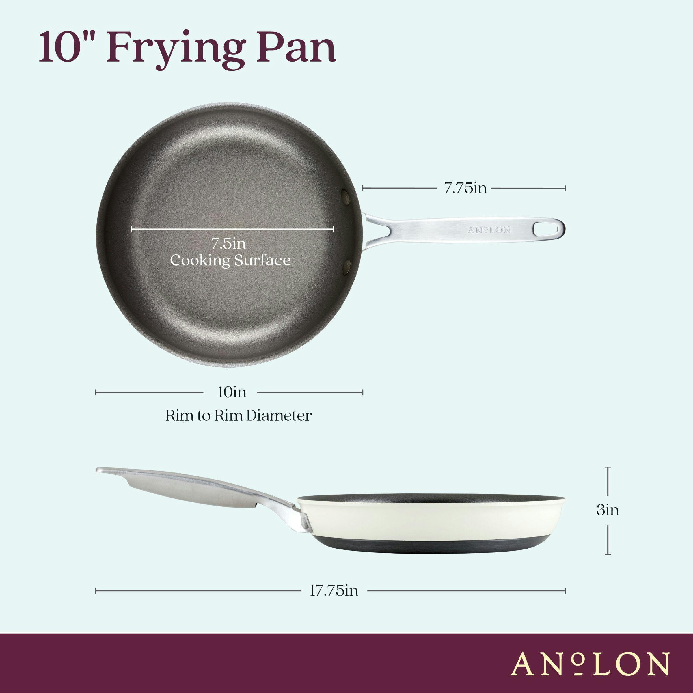 Anolon Achieve Hard Anodized Nonstick Frying Pan, 12-Inch, Cream