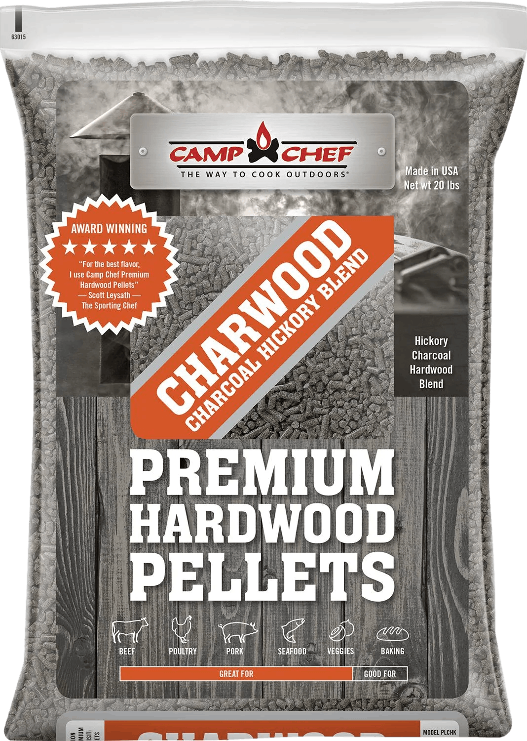 Camp Chef Premium Hardwood BBQ Pellets · Charwood Charcoal Hickory Blend