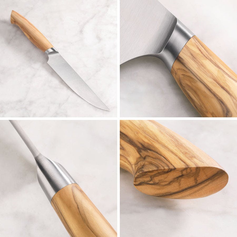 Cangshan Yari 4-Piece Fine Edge Steak Knife Set with Wood Box