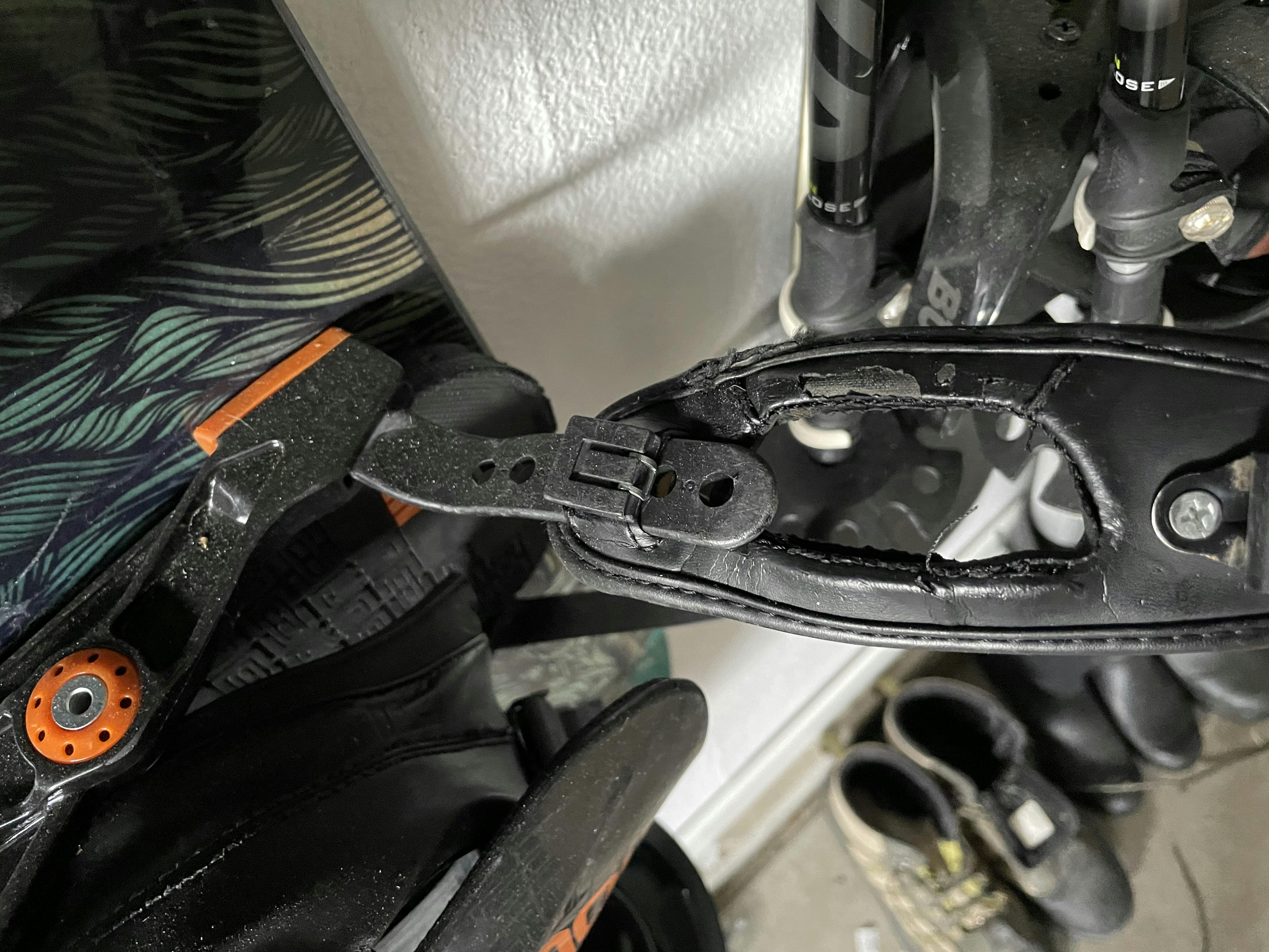 Wear on the outer strap of the Now Drive Snowboard Bindings. 