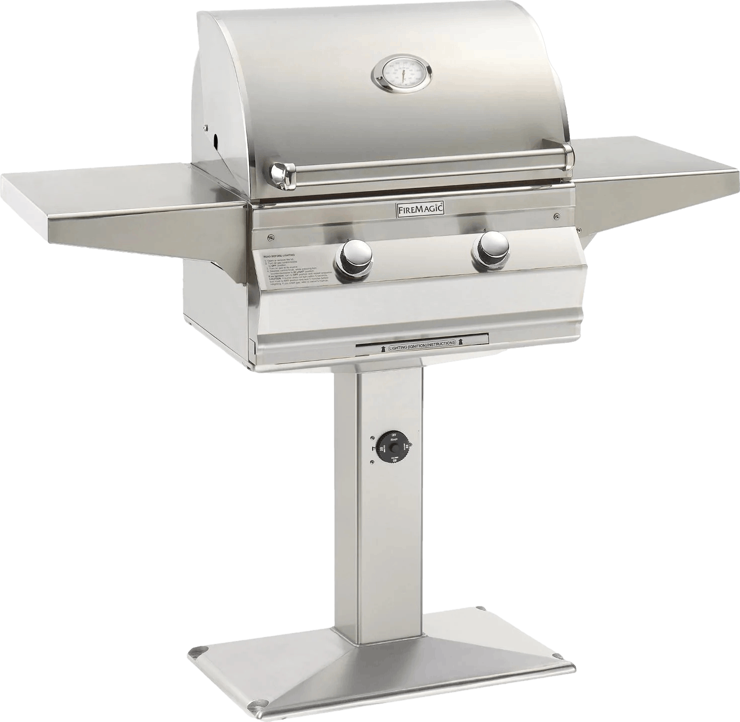 Fire Magic Choice Multi-User Gas Grill with Analog Thermometer On Patio Post · 24 in. · Propane