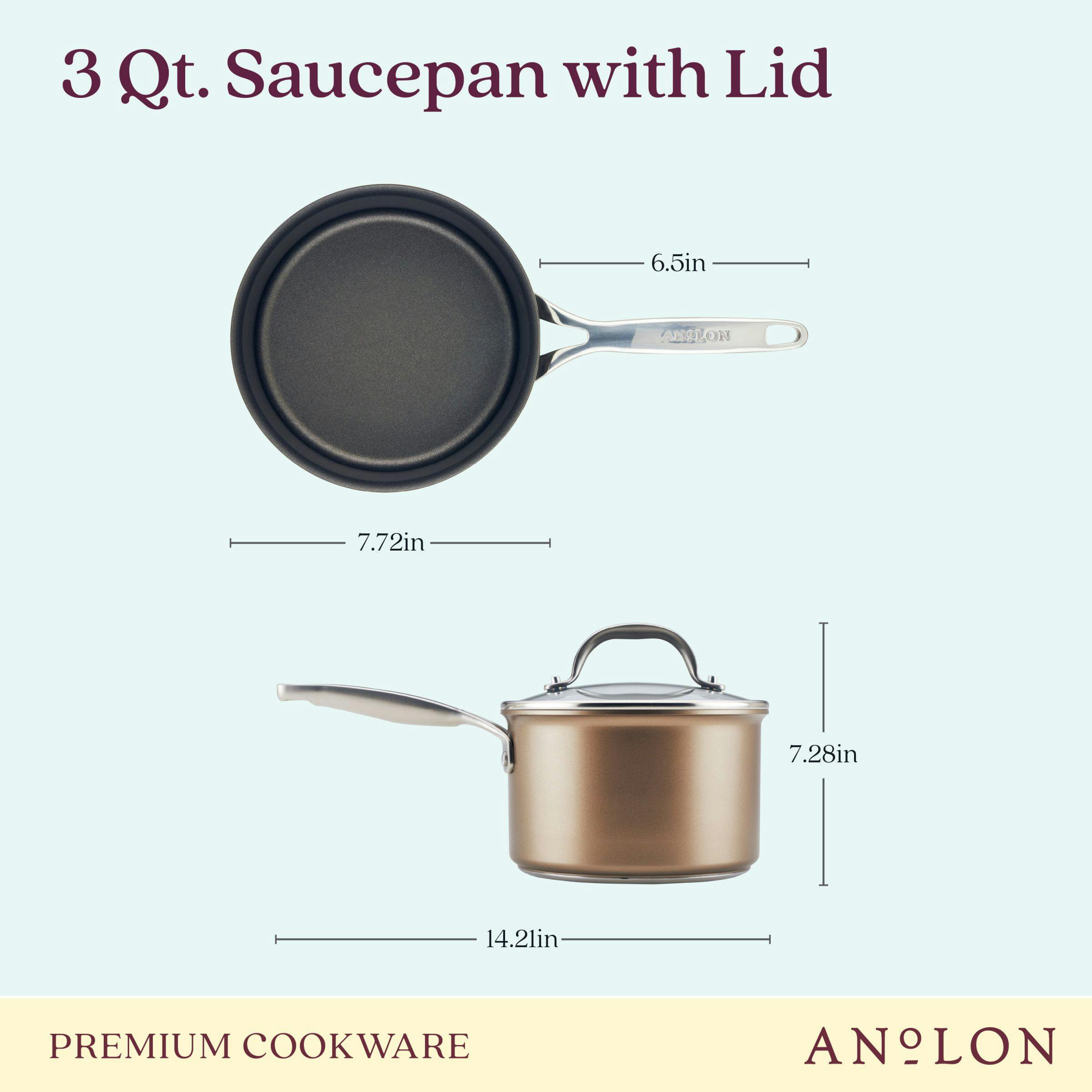 Anolon Ascend Hard Anodized Nonstick Saucepot with Lid 4-Quart