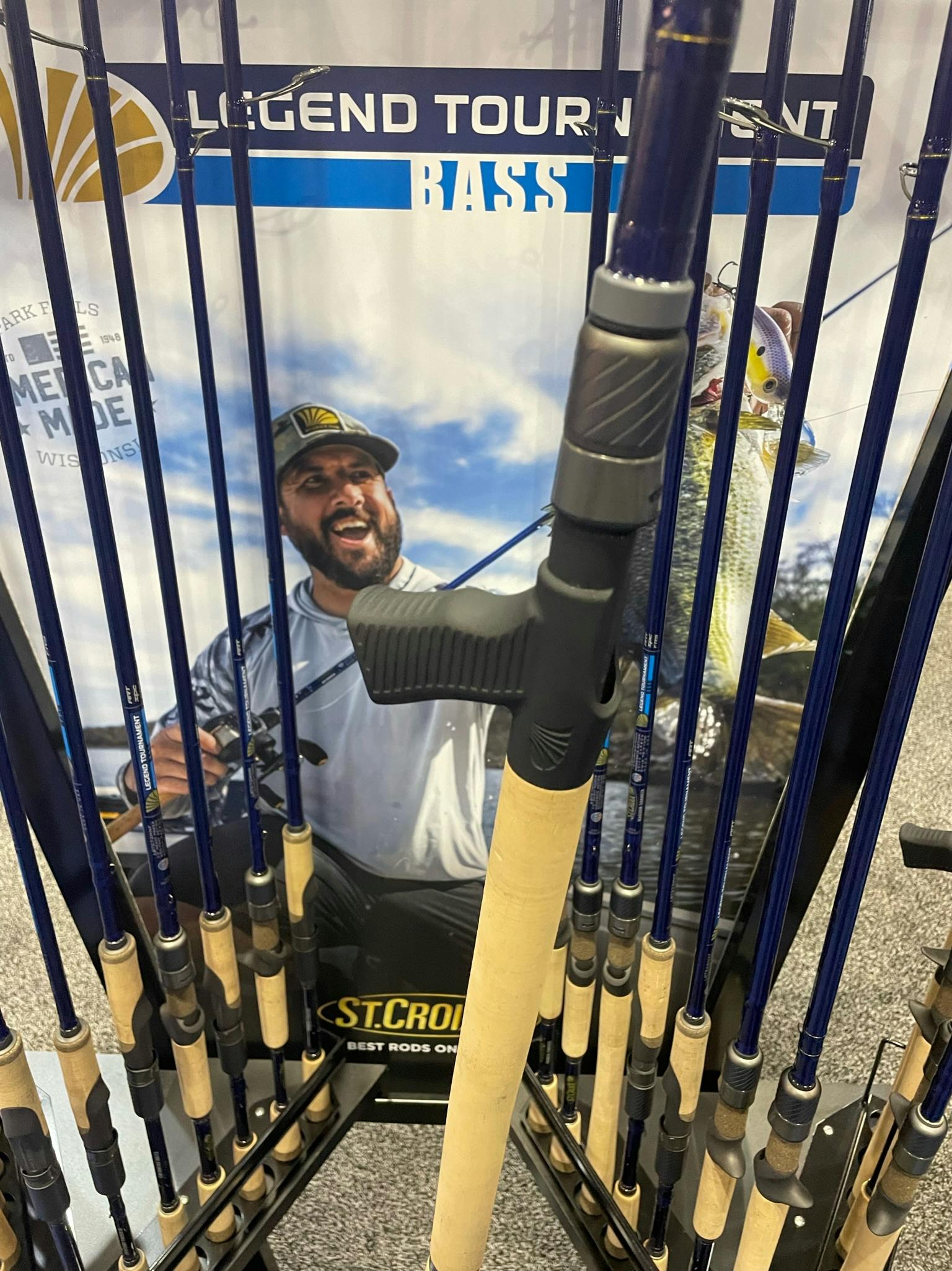 The author's image of the Tournament Bass GRASP rod at the ICAST Convention.