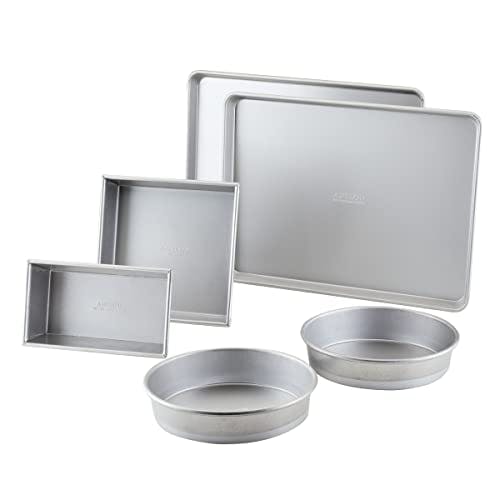 Anolon Pro Bake Bakeware Aluminized Steel Baking Pan Set, 6-Piece, Silver