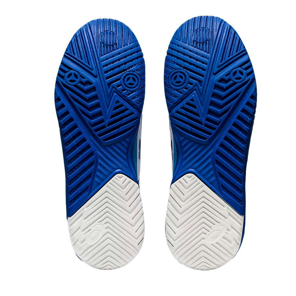 Asics GEL Resolution 8 White Tuna Blue Mens Tennis Shoes - White/Tuna Blue / D Medium / 9.5