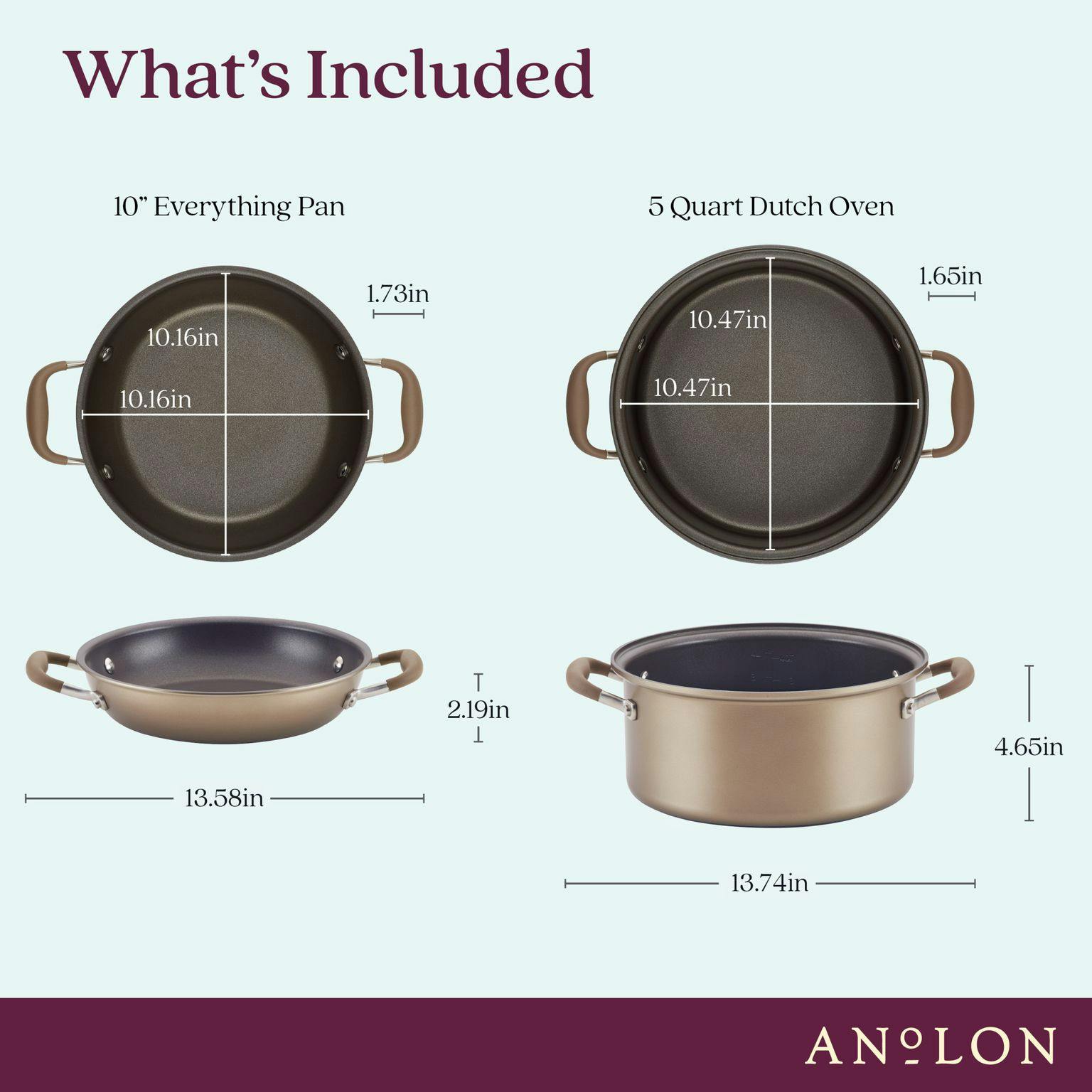 Anolon Advanced Home Hard-Anodized Nonstick Two Step Meal Cookware Set,  2-Piece