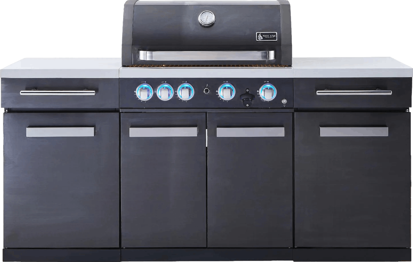 Mont Alpi 957 Gas Island Grill Black Stainless Steel · Propane