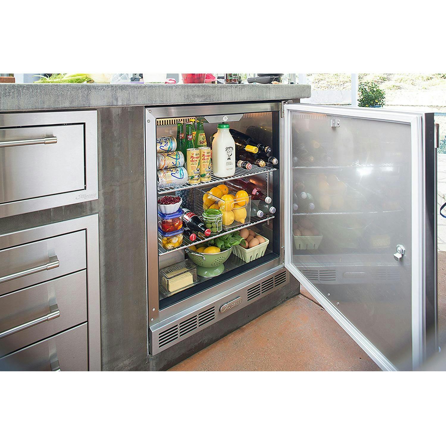 Alfresco 28-Inch 7.2 Cu. Ft. Outdoor Rated Compact Refrigerator and Kegerator