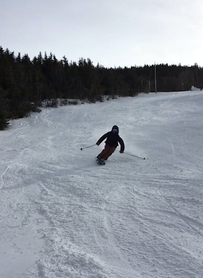 A skier turning on the Blizzard Sheeva 10 Skis.