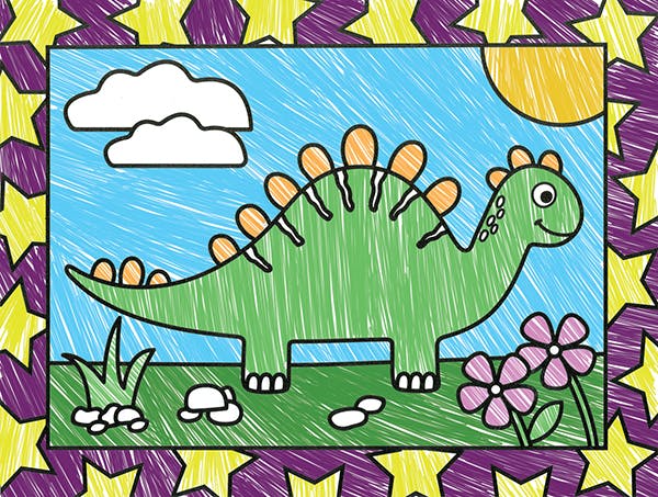 Usborne 16 Stained Glass Dinosaurs 