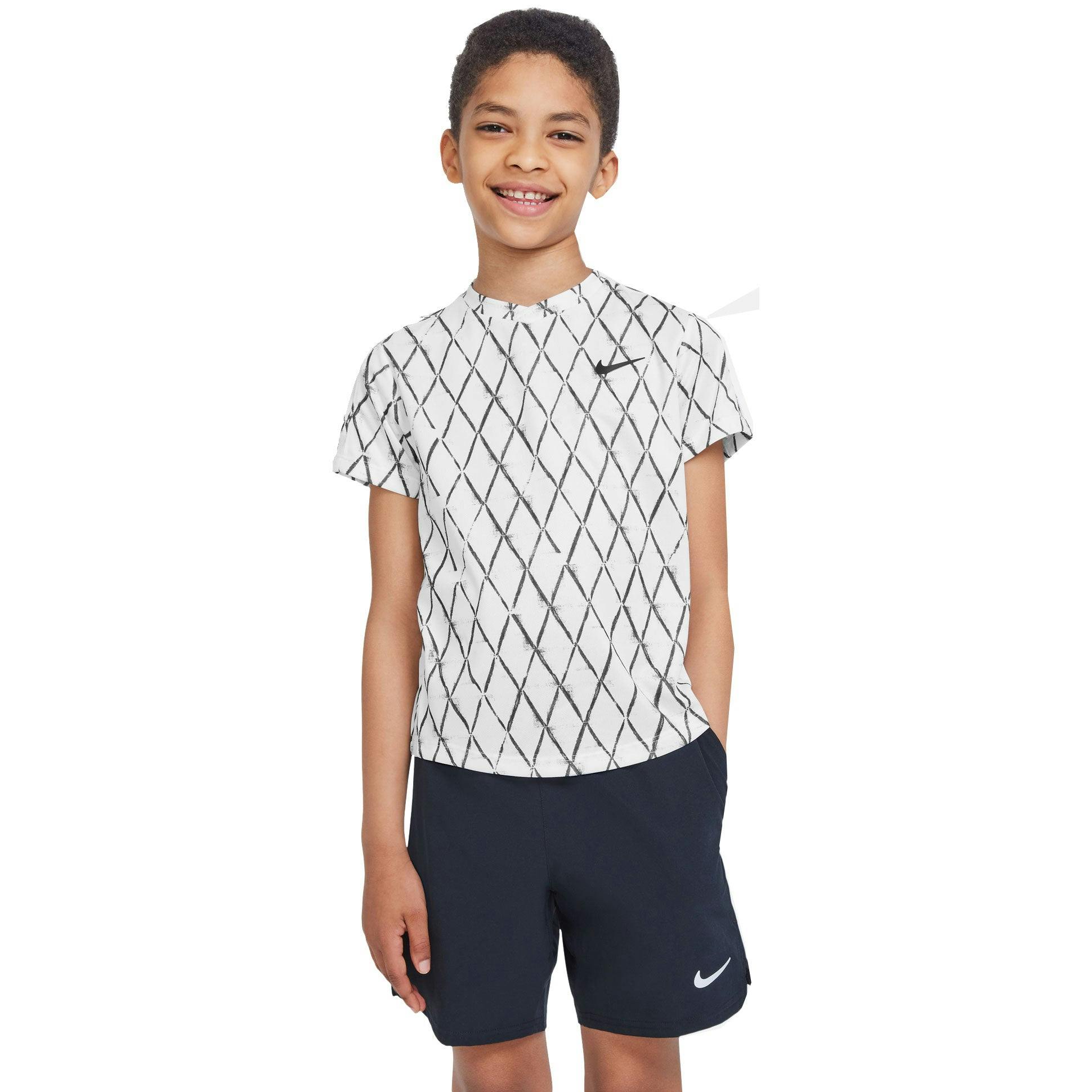 NikeCourt Dri-FIT Victory Boys Short Sleeve Tennis Shirt - OBSIDIAN 451 / M