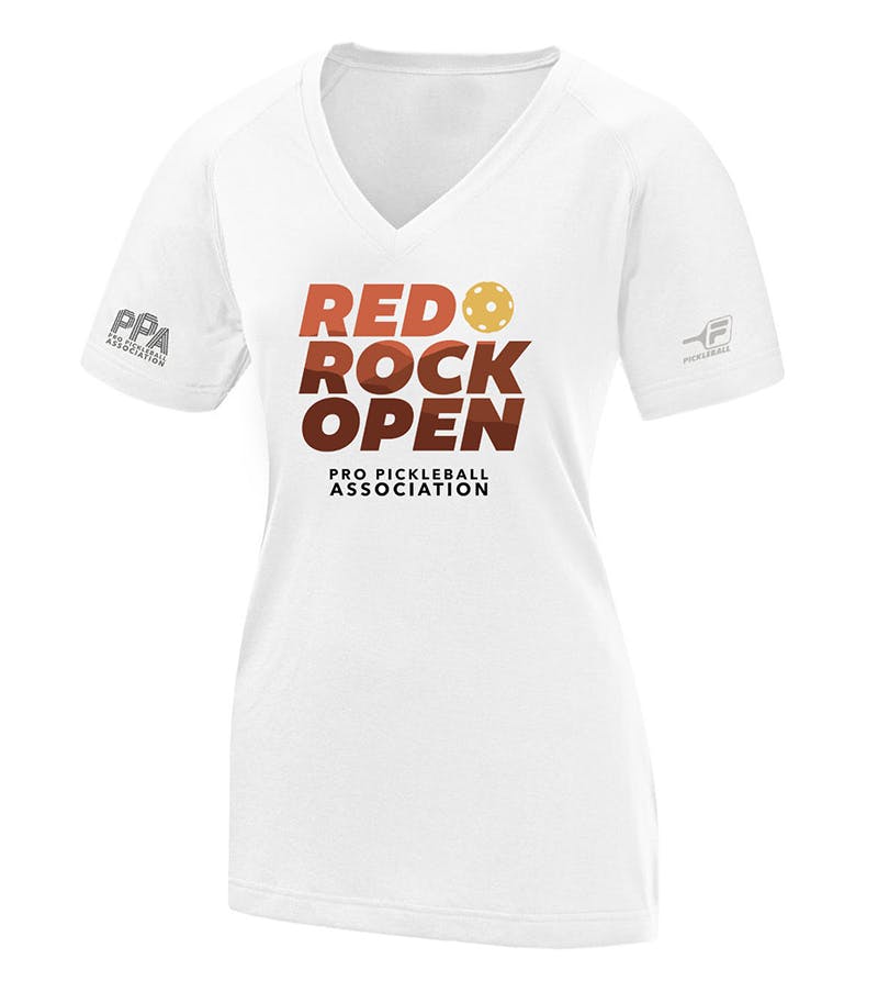 FILA PPA Red Rock Open V-Neck Tee (W)