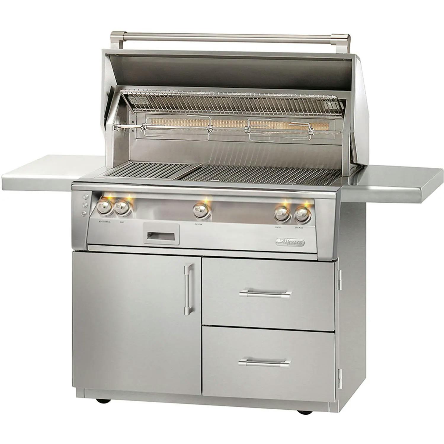 Alfresco ALXE Gas Grill On Deluxe Cart with Sear Zone and Rotisserie · 42 in. · Natural Gas