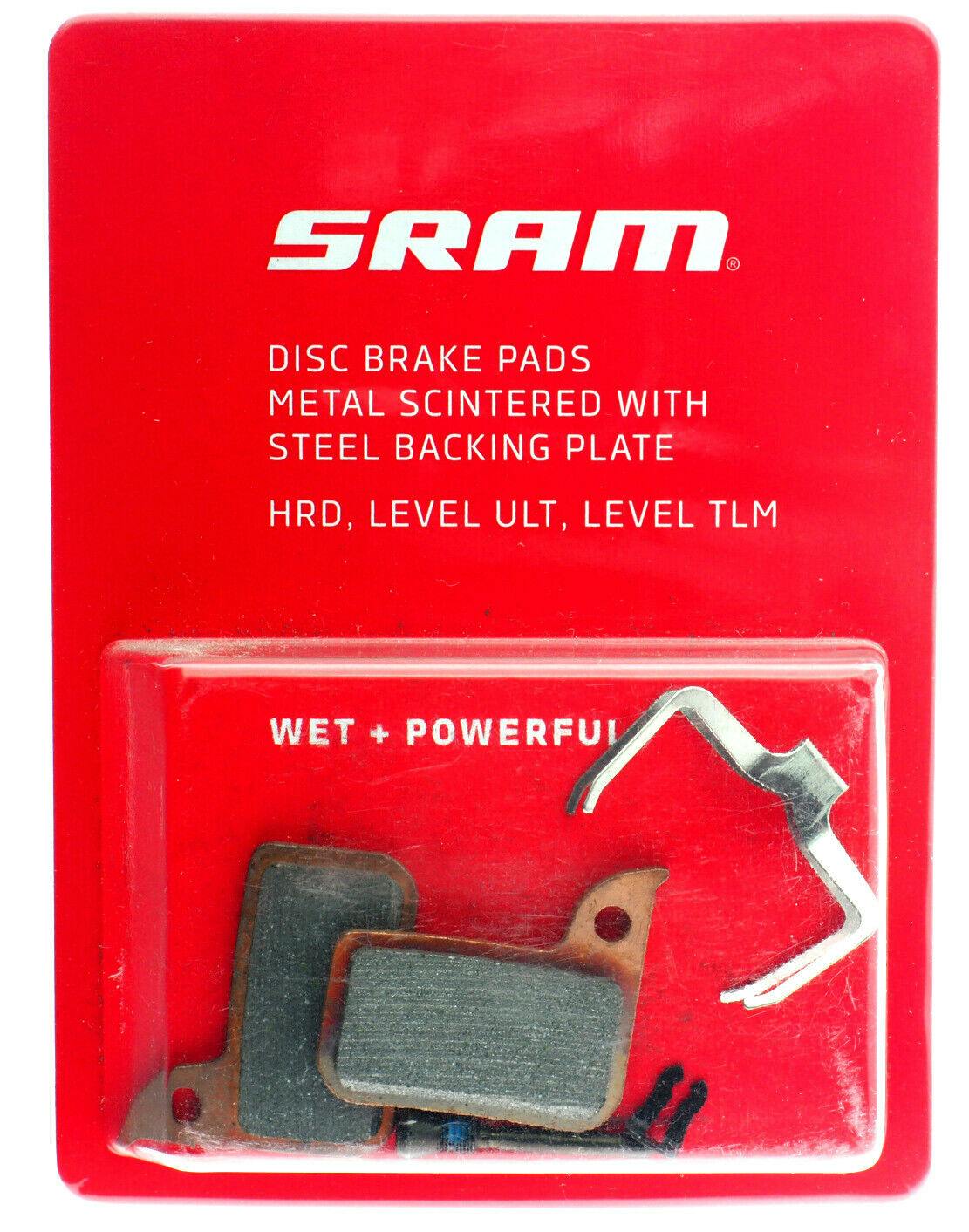 SRAM Brake Pads Sintered with Steel Back fits Hydraulic Road Disc, Level Ultimate and Level TLM
