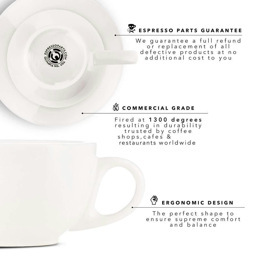 Latte Cups & Saucers (8oz) - Set of 2 – Barista Basics